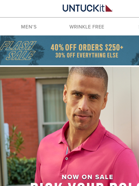 untuckit newsletter: 40% Off Everything (Yes, Polos Too!)