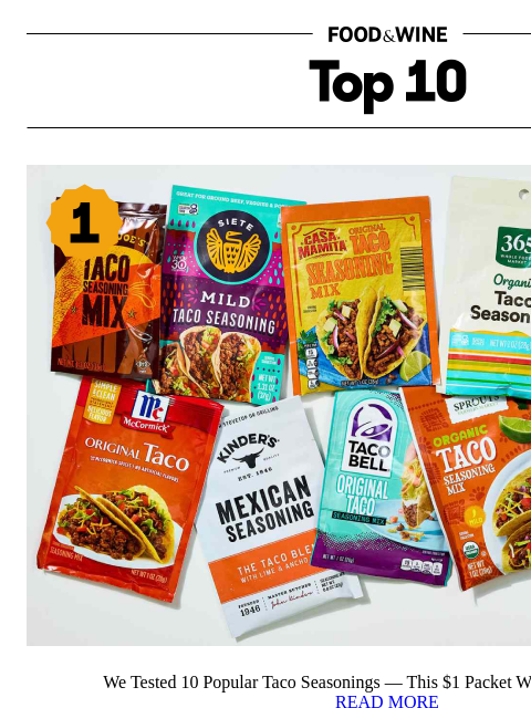 foodandwine newsletter: The No. 1 Taco Seasoning Is Only $1