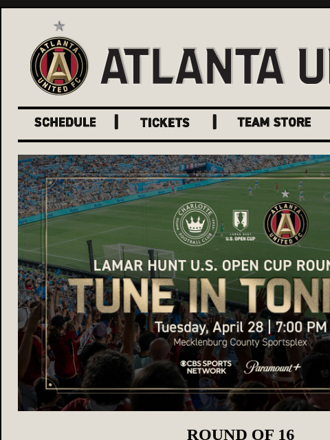 atlutd newsletter: Open Cup | Round of 16 TONIGHT