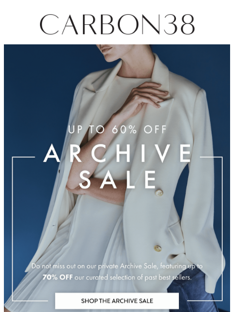 carbon38 newsletter: , Enjoy an Extra 60% Off