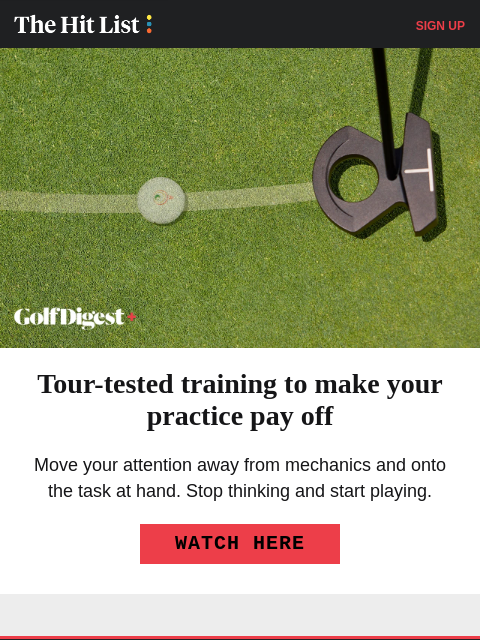golfdigest newsletter: Tour-tested putting training