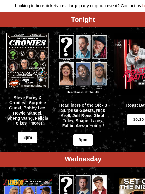 comedystore newsletter: Lineups for the Week are Out Now!
