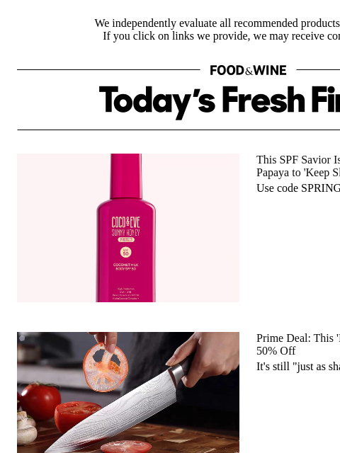 foodandwine newsletter: Prime Deal: Score 50% Off This 'Razor-Sharp' Chef’...