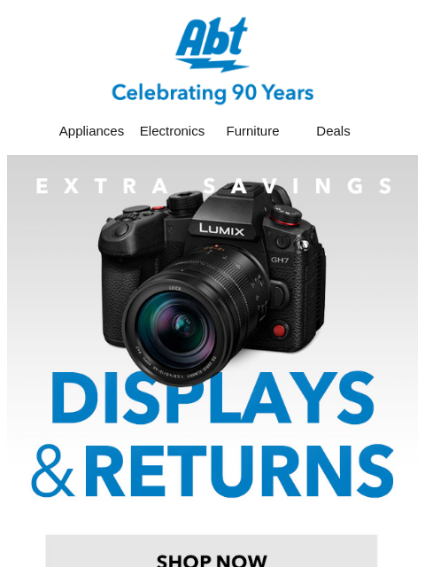 abt newsletter: Save on Open Box & Floor Models