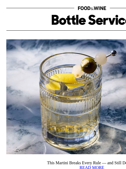 foodandwine newsletter: This Martini Breaks Every Rule — and Still Deliver...