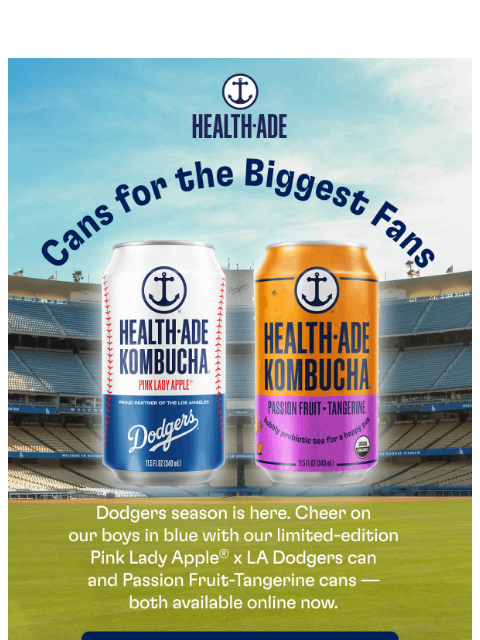health-ade newsletter: Kombucha + Dodgers = a grand slam ⚾