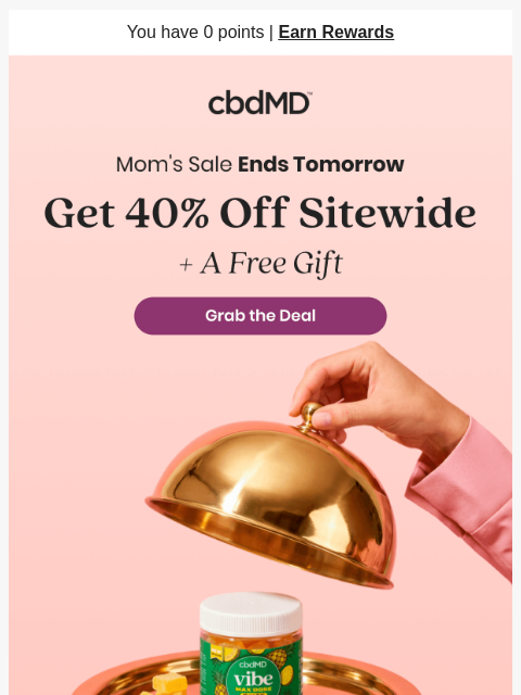 cbdmd newsletter: Tomorrow Mom’s Discount Disappears