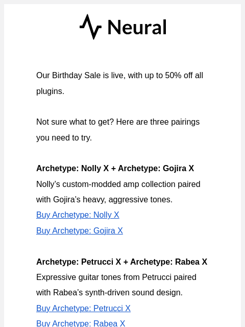neuraldsp newsletter: Three plugin pairings you need to try