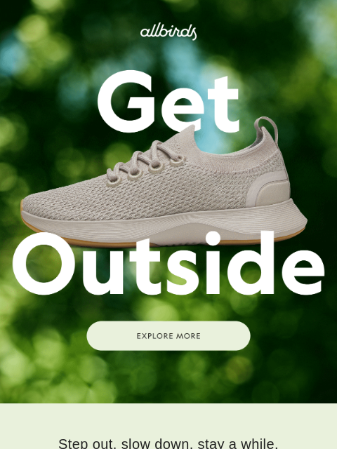allbirds newsletter: Go outside 🌎