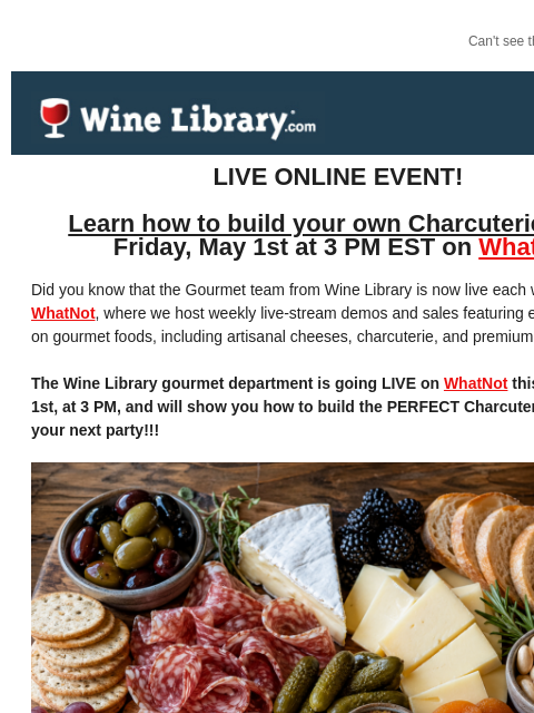 winelibrary newsletter: LIVE online event this Friday!  Learn how to Build...