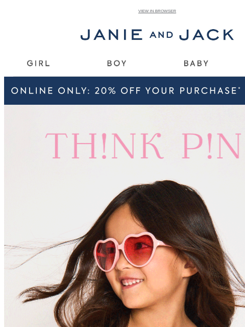 janieandjack newsletter: New to sale: our pink collection