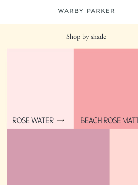 warbyparker newsletter: Pick your favorite pink