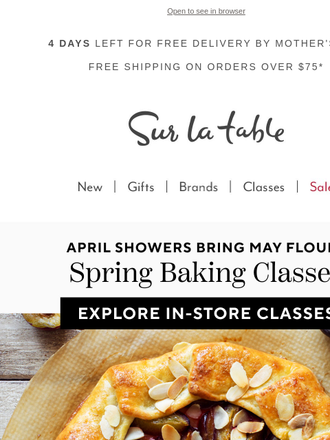 surlatable newsletter: Spring baking starts here: New classes 🌸