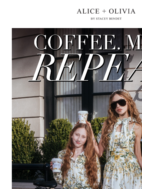aliceandolivia newsletter: ALICE + OLIVIA x Bluestone Lane ☕️✨