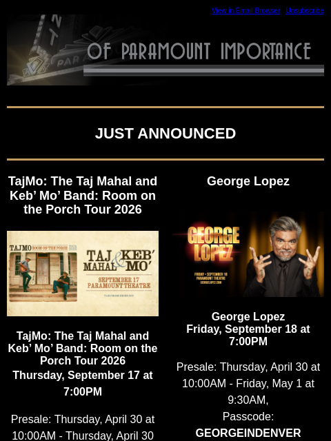 kroenkeentertainment newsletter: Shows Just Added, Nikki Glaser Sweepstakes & $30 A...