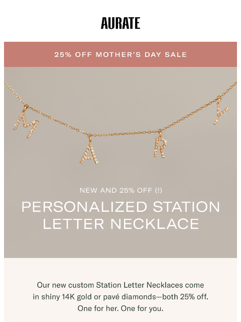 auratenewyork newsletter: NEW (!) Custom Station Letter Necklace