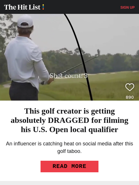 golfdigest newsletter: Golfer dragged for filming U.S. Open local qualifi...