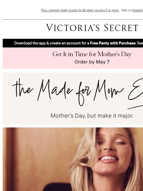 victoriassecret newsletter: 30% Off Bras—Made for Mom