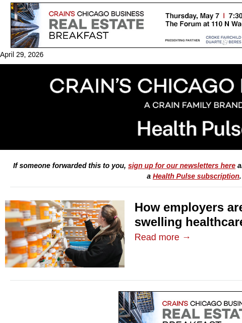 crainalerts newsletter: Employers' new approach to health costs