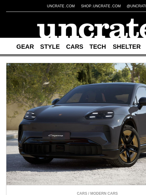 uncrate newsletter: Porsche Cayenne Coupe Electric & more