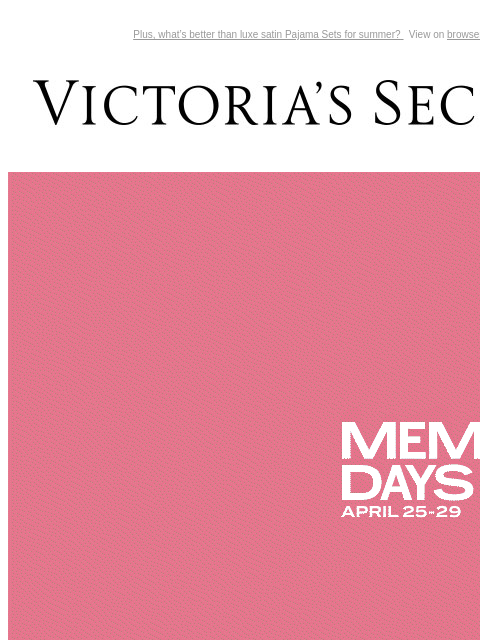 Plus, what's better than luxe satin Pajama Sets for summer? View on browser Victoria's Secret VSCC Available Credit Introduction Shop Now Shop Now Shop Now Display images to show real-time