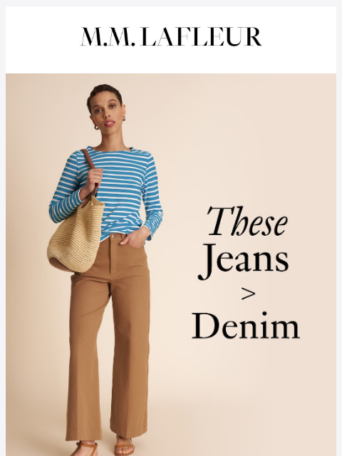 mmlafleur newsletter: These jeans aren’t denim (they’re better).