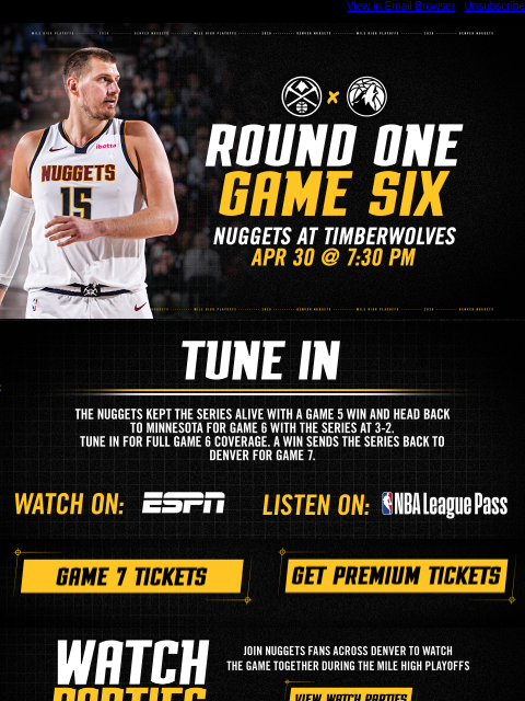 thedenvernuggets newsletter: Nuggets Force Game 6