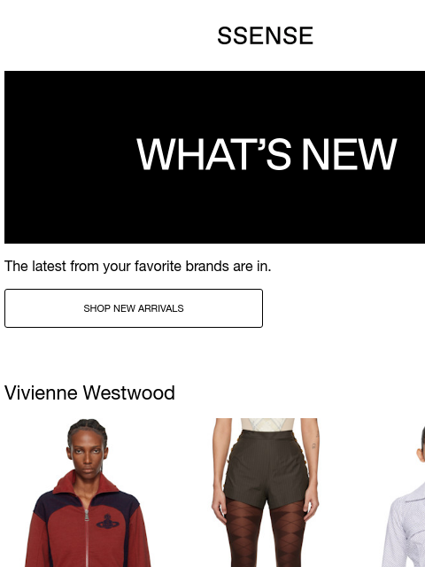 ssense newsletter: New Arrivals from Vivienne Westwood, JACQUEMUS, an...