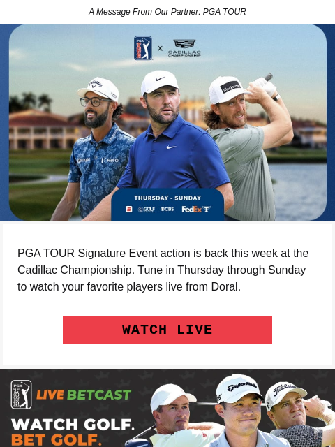 golfdigest newsletter: The PGA TOUR Returns to Miami