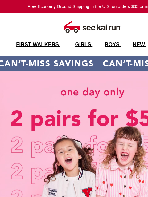 seekairun newsletter: 2 for $50 on Select Sneakers — Today Only!
