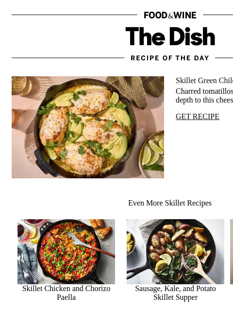 foodandwine newsletter: Skillet Green Chile Chicken