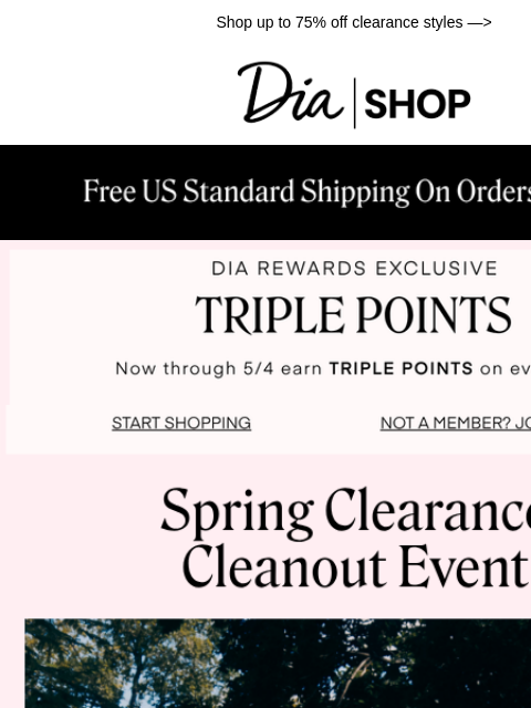 dia newsletter: The Spring Clearance Cleanout Event is ON! ✨