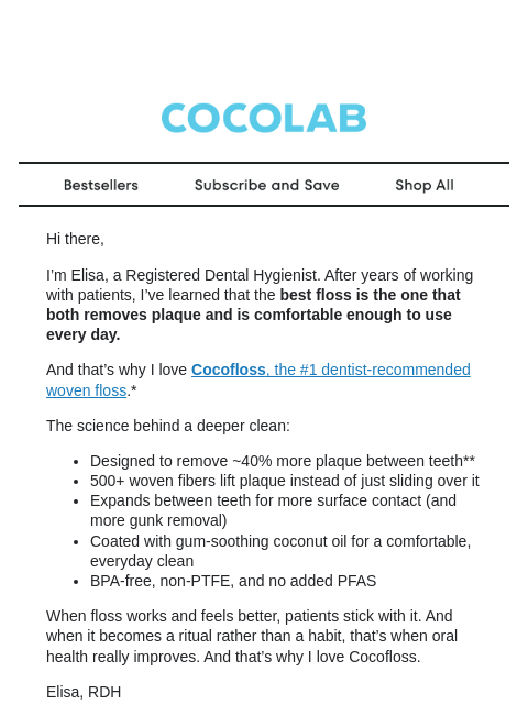 cocolab newsletter: The Cocofloss Difference