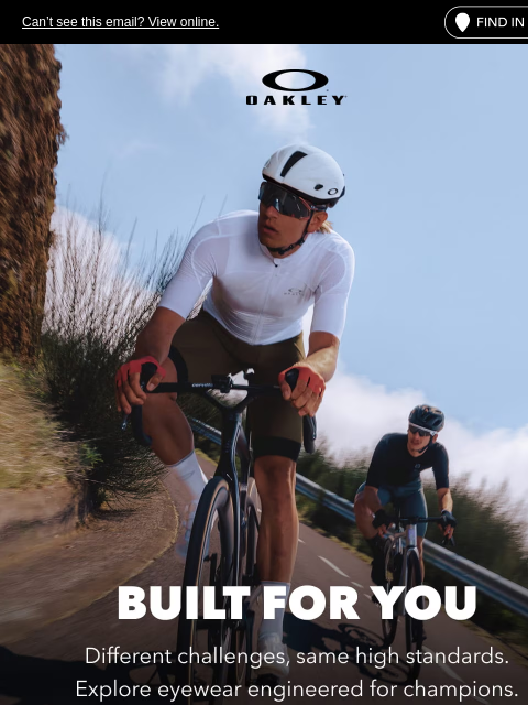 oakley newsletter: Explore Eyewear Built For Your Game