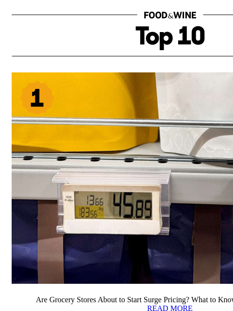 foodandwine newsletter: There's a Big Change Coming to Grocery Price Tags