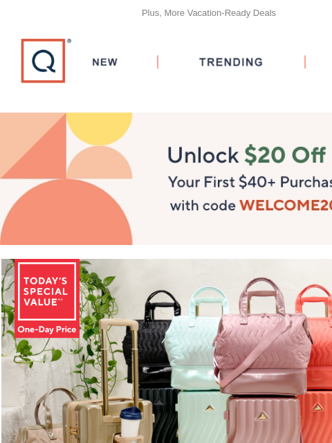 Plus, More Vacation-Ready Deals QVC New TRENDING DEALS Unlock $20 off Your First Purchase Triforce TSV vacation ready deals Skechers Slip-ins GO WALK Travel Washable Shoes Skechers Slip-ins GO WALK