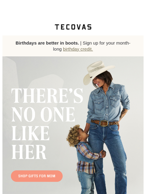 tecovas newsletter: Mother's Day Gift Guide