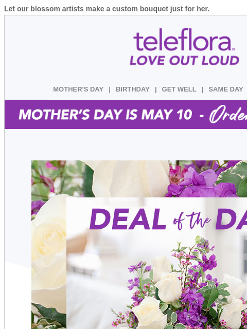 teleflora newsletter: 25% Off Everything Mom Loves! 🙌 💐
