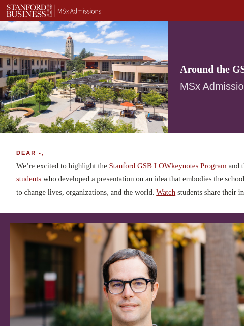 stanford newsletter: Around the GSB | April 2026