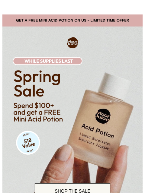 moonjuice newsletter: FREE mini acid potion
