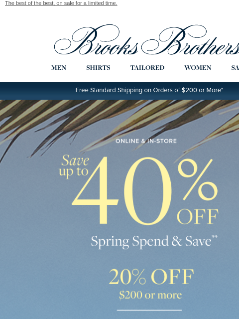 brooksbrothers newsletter: Shirts: up to 40% off
