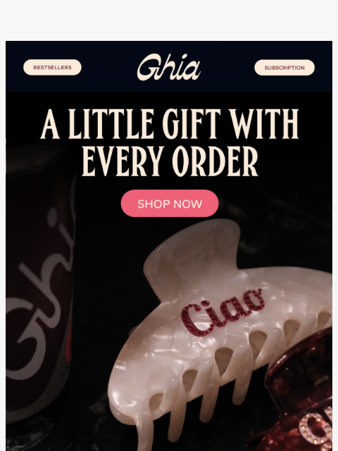 drinkghia newsletter: a hair clip, on the house
