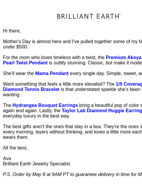 brilliantearth newsletter: Gifts she'll actually wear every day