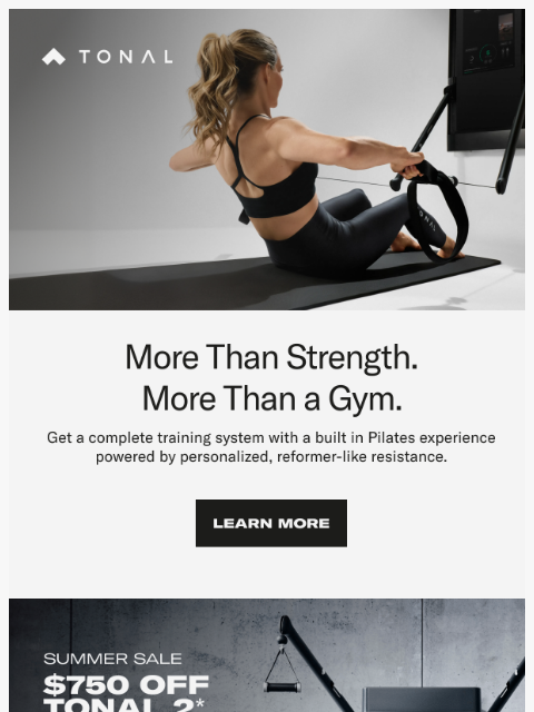 tonal newsletter: Reimagine strength with Pilates on Tonal
