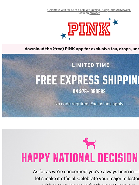 vspink newsletter: Happy National Decision Day, Bestie 🤝