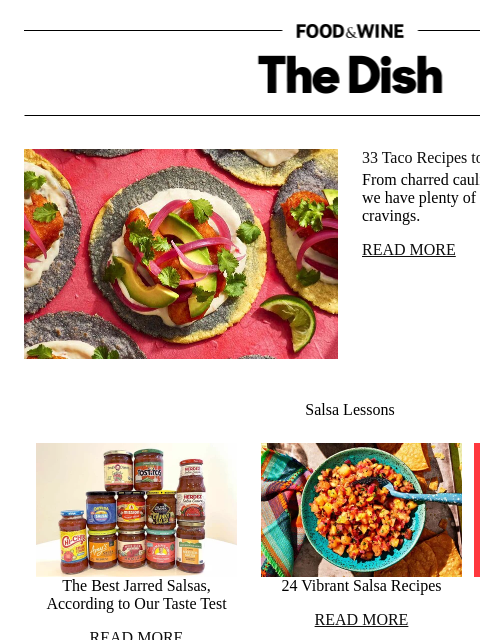 foodandwine newsletter: 33 Taco Recipes to Put on Repeat