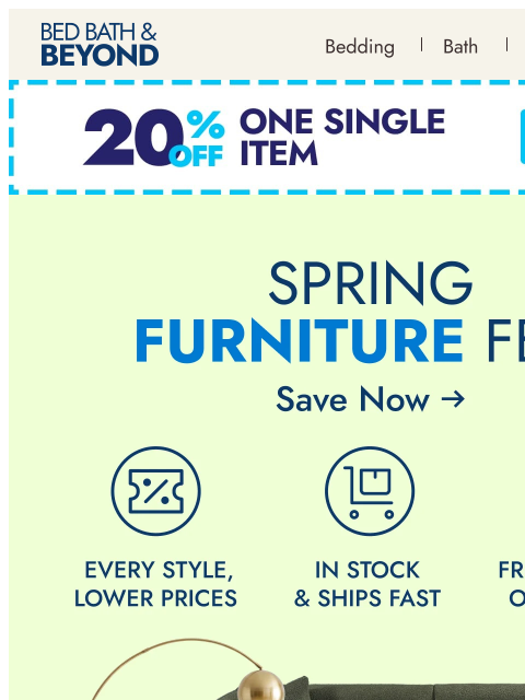 bedbathandbeyond newsletter: Up to 50% off our fave furniture finds 👀