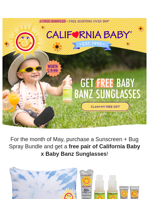 californiababy newsletter: FREE Baby Sunglasses For Your Little One! 🕶️