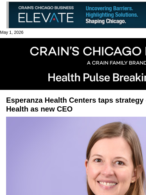 crainalerts newsletter: Esperanza names new CEO