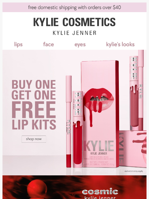 kyliecosmetics newsletter: ICYMI: lip kit BOGO FREE 💓